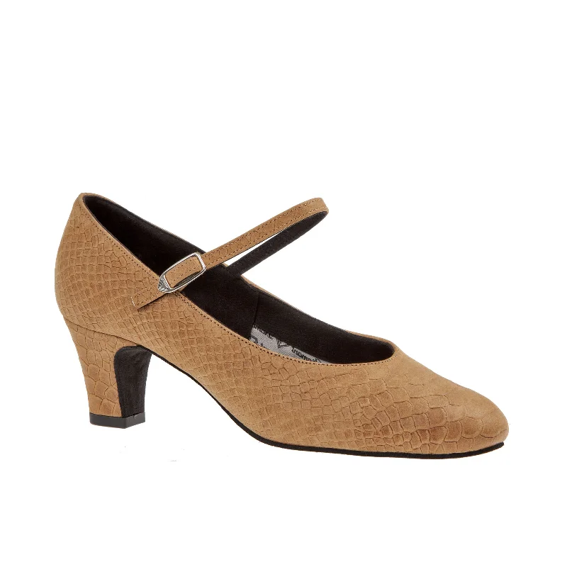 Affordable Suede Ankle Pumps for All-Day Wear--Diamant: Shirley: Tan Python | 2.25" Shaped | MED | Suede Sole | Limited Edition