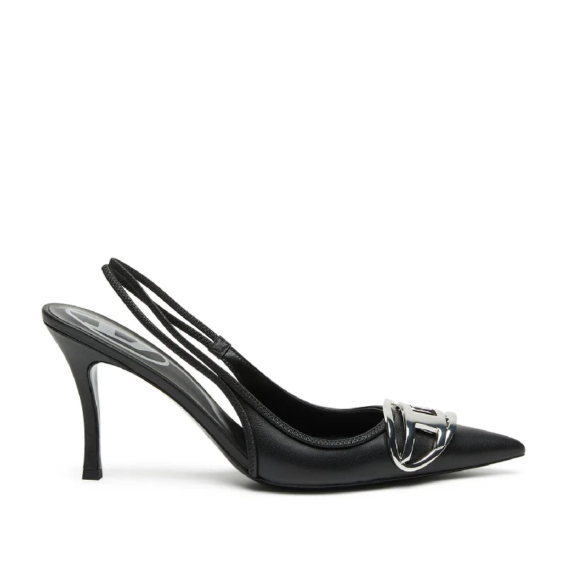 Diesel Women's D-Venus Slingback Shoes in Black---Fashionable Kitten Heels for Date Night