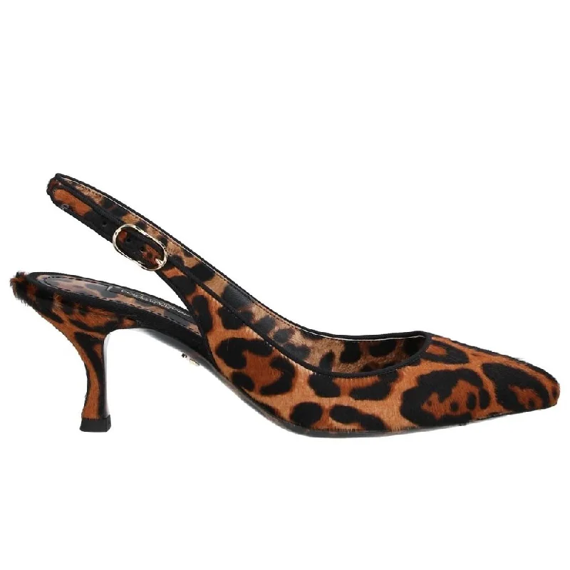 Dolce & Gabbana Brown Leather Di Calfskin Pump---Comfortable Leather Pumps for Office and Everyday Wear