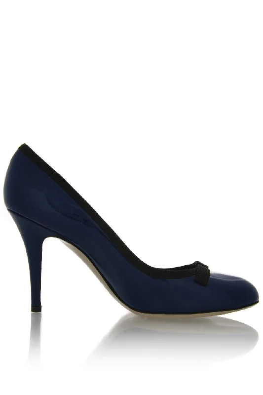 Stiletto Heel Pumps with Perfect Fit--Dolce & Gabbana DECOLLETTE VERNICE Blue Pumps-Fashionable & Classic