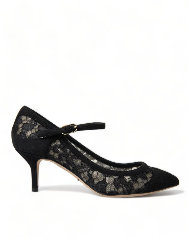 Stylish Lace Pumps for a Chic Look--Dolce & Gabbana Elegant Black Taormina Lace Heels