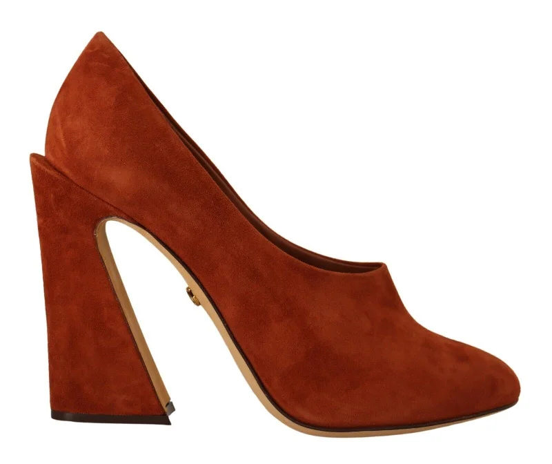 Affordable Suede Ankle Pumps for All-Day Wear--Dolce & Gabbana Elegant Cognac Suede Pumps