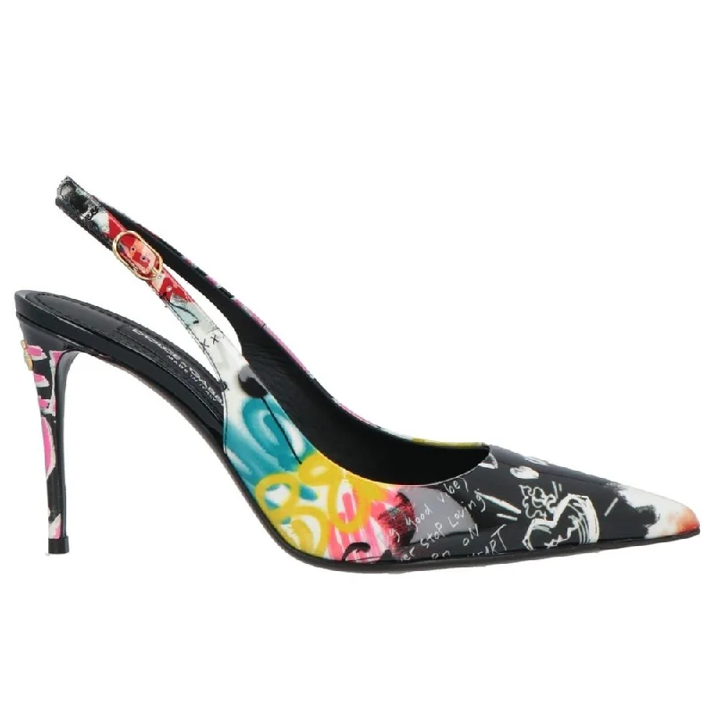 Dolce & Gabbana Multicolor Leather Di Calfskin Pump---Comfortable Leather Pumps for Office and Everyday Wear