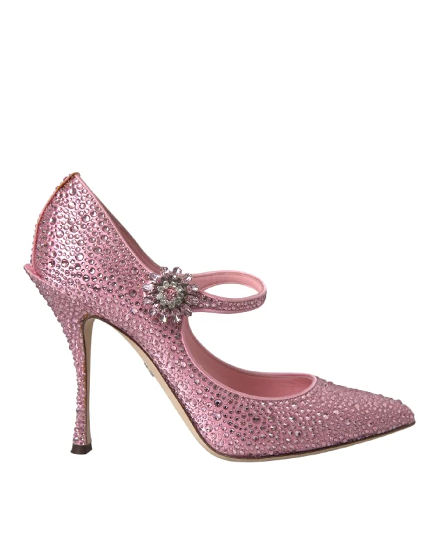 Affordable Rhinestone Pumps for a Dazzling Look---Dolce & Gabbana Pink Strass Crystal Heels Pumps Shoes