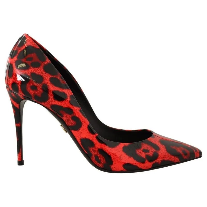 Dolce & Gabbana Red Leather Di Calfskin Pump---Comfortable Leather Pumps for Office and Everyday Wear