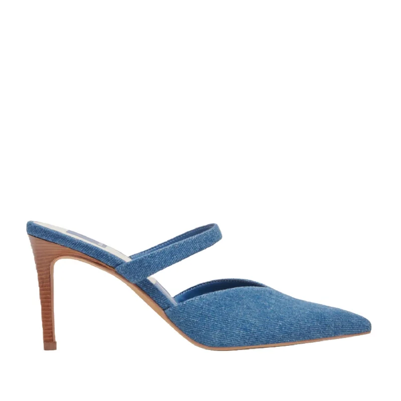 Dolce Vita Women's Kanika in Blue Denim---Chic Denim Fabric Heels for a Unique Look