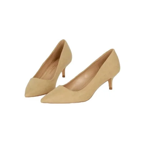 Dorothy Perkins Womens/Ladies Dove Wide Kitten Heel Court Shoes---Fashionable Kitten Heels for Date Night