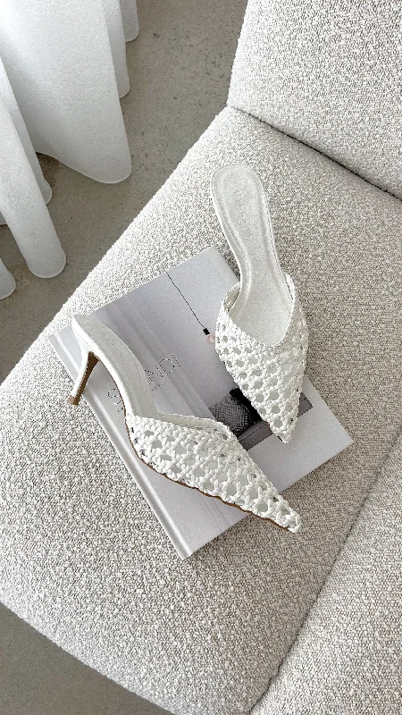 Stiletto Heel Pumps with Perfect Fit--Dottie Heel - White-Fashionable & Classic