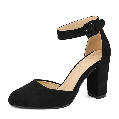 Stylish Ankle Strap Heels for Women--DREAM PAIRS Women's Ankle Strap High Heel Chunky Dress Court Shoes