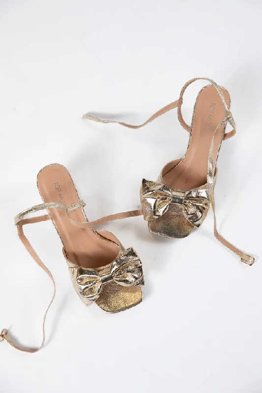 Drew Gold Bow Heel---Charming Bow Pumps for a Cute and Stylish Look