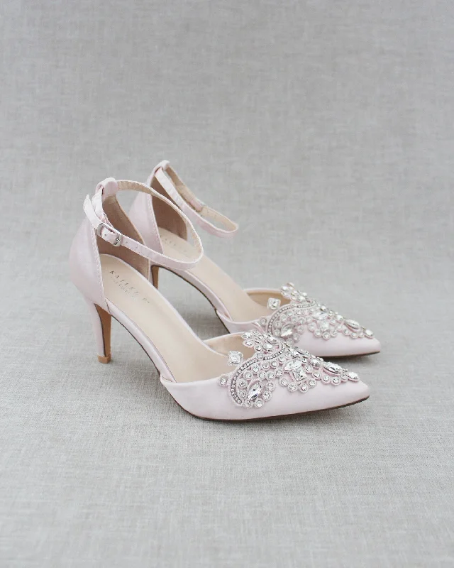 Affordable Rhinestone Pumps for a Dazzling Look---Embellished Rhinestones Evening Heel