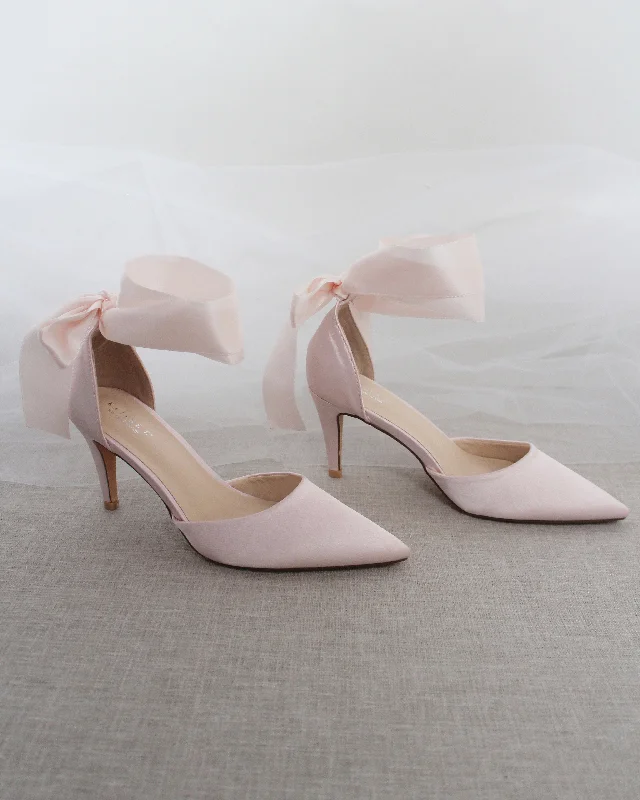 Evening Heels With Ankle Ribbon---Elegant Evening Heels for Weddings and Parties