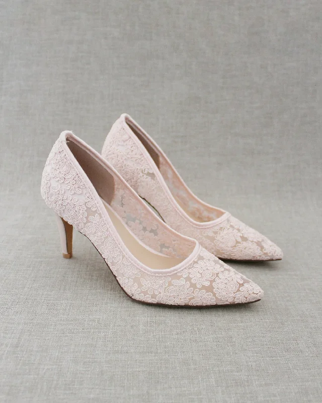 Lace Evening Pump---Elegant Evening Heels for Weddings and Parties