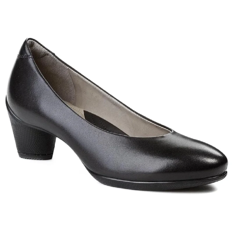 Sculptured Full Grain Leather Women's Slip-On Shoes---Comfortable Leather Pumps for Office and Everyday Wear