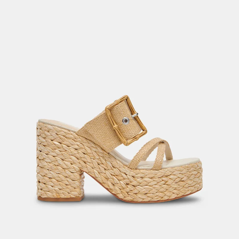 Stiletto Heel Pumps with Perfect Fit--EDWINA HEELS LT NATURAL RAFFIA-Fashionable & Classic