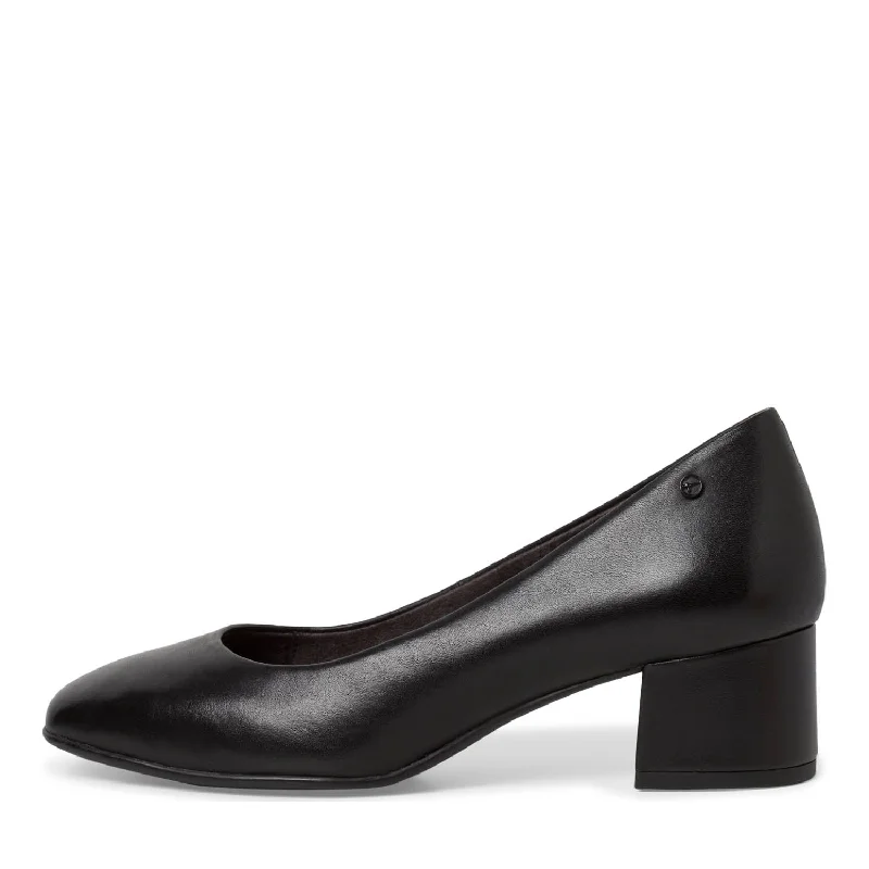 Trendy Chunky Heel Pumps for Casual Wear--Effortless Elegance: Tamaris Comfort's Black Block Heel Court Shoe