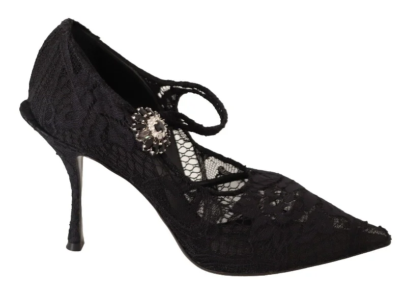 Stiletto Heel Pumps with Perfect Fit--Elegant Black Lace Stiletto Pumps-Fashionable & Classic