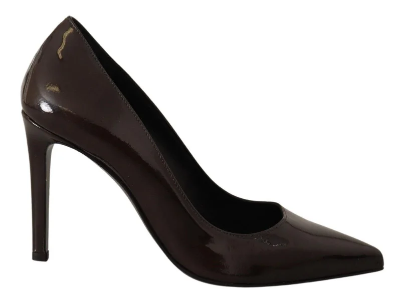 Elegant Brown Leather Heels Pumps---Comfortable Leather Pumps for Office and Everyday Wear