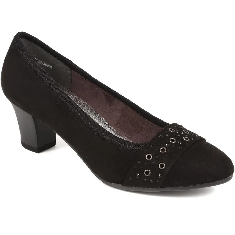 Embellished Court Shoe - PLAN38005 / 324 154---Chic Embellished Pumps for a Glamorous Look