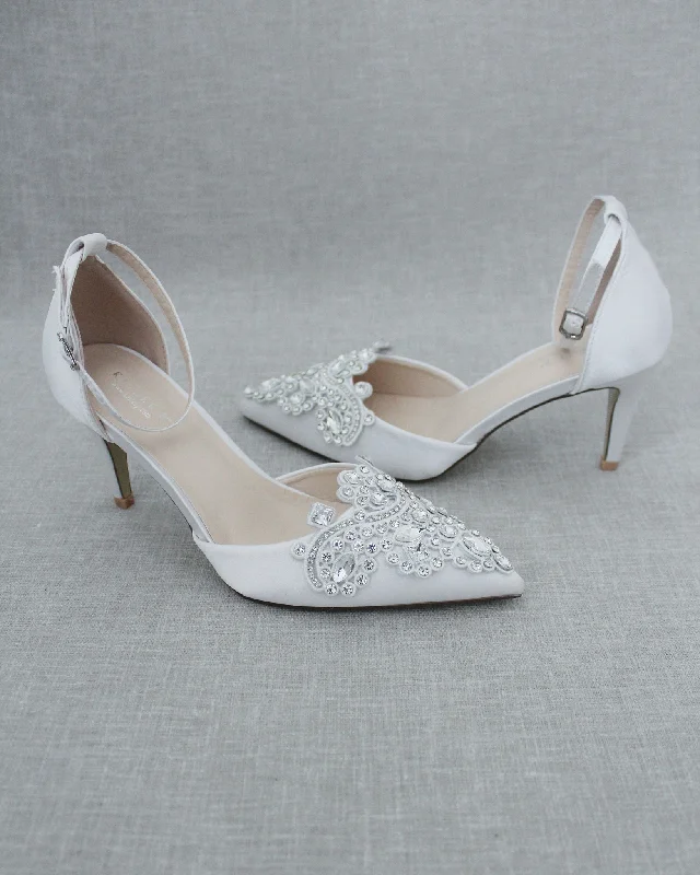 Affordable Rhinestone Pumps for a Dazzling Look---Embellished Rhinestones Wedding Heel