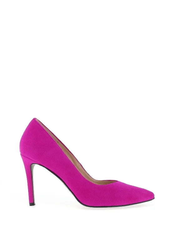 Affordable Suede Ankle Pumps for All-Day Wear--Emis Suede V Cut Court Shoes, Purple