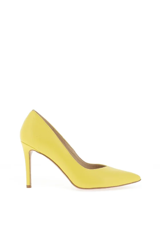 Affordable Suede Ankle Pumps for All-Day Wear--Emis Suede V Cut Court Shoes, Yellow