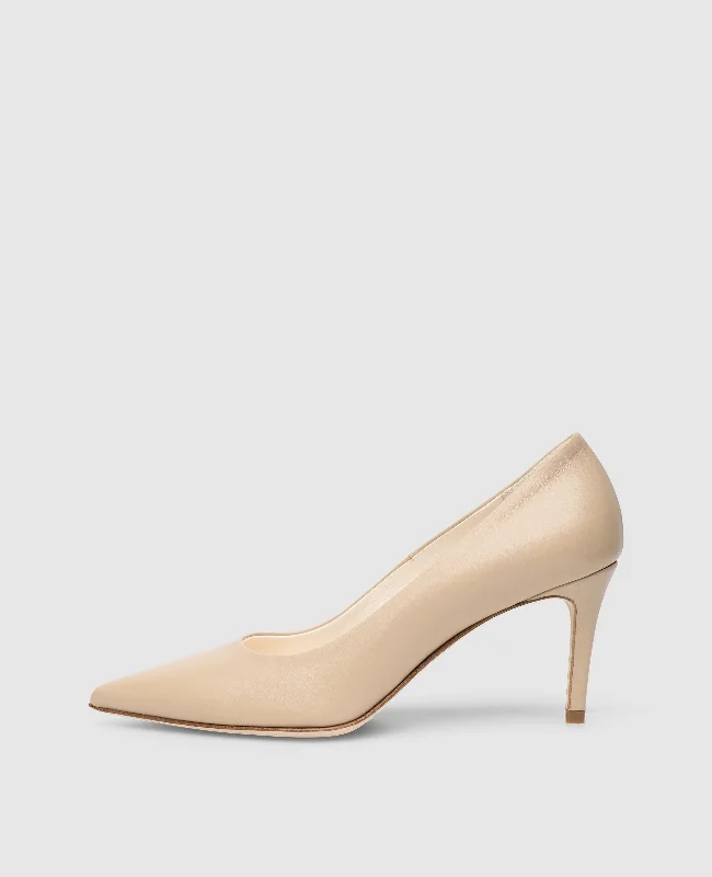 Stiletto Heel Pumps with Perfect Fit--Emma P70 - Beige-Fashionable & Classic