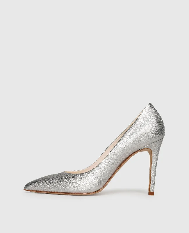 Versatile Heeled Sandals for Any Occasion---Emma P90 - Silver