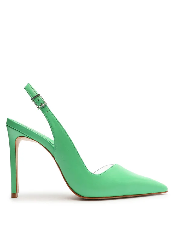 Stiletto Heel Pumps with Perfect Fit--Emma Slingback Heel - Green-Fashionable & Classic