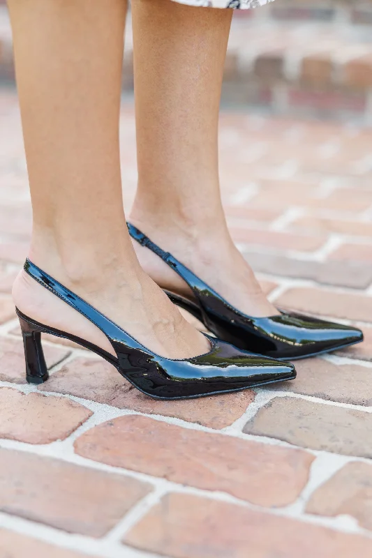 Versatile Heeled Sandals for Any Occasion---Enjoy The Day Black Sling Back Heels