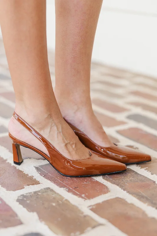 Versatile Heeled Sandals for Any Occasion---Enjoy The Day Camel Brown Sling Back Heels