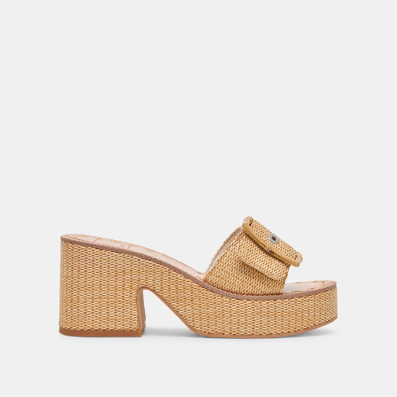 Stiletto Heel Pumps with Perfect Fit--ERA HEELS WARM NATURAL RAFFIA-Fashionable & Classic