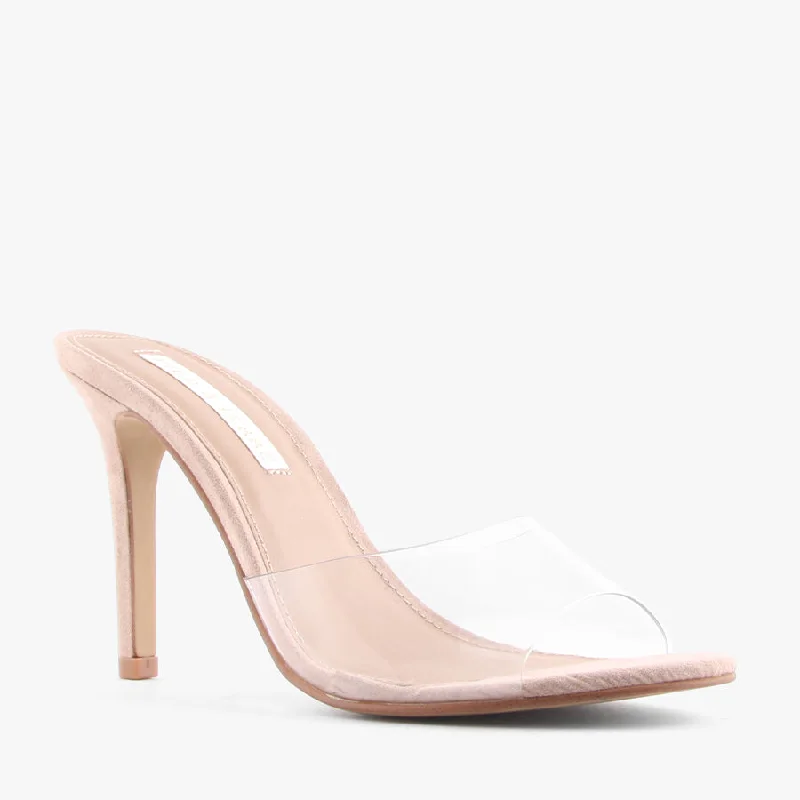 Affordable Suede Ankle Pumps for All-Day Wear--ESTELLA NUDE SUEDE/CLEAR