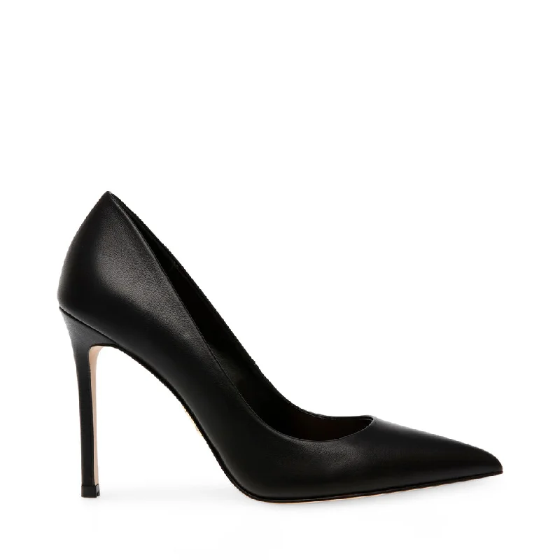 Evelyn-E Pump BLACK LEATHER---Comfortable Leather Pumps for Office and Everyday Wear