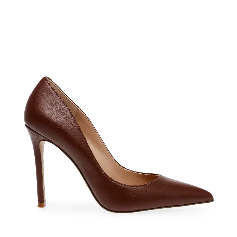 Evelyn-E Pump CAPPUCCINO LEATHER---Comfortable Leather Pumps for Office and Everyday Wear