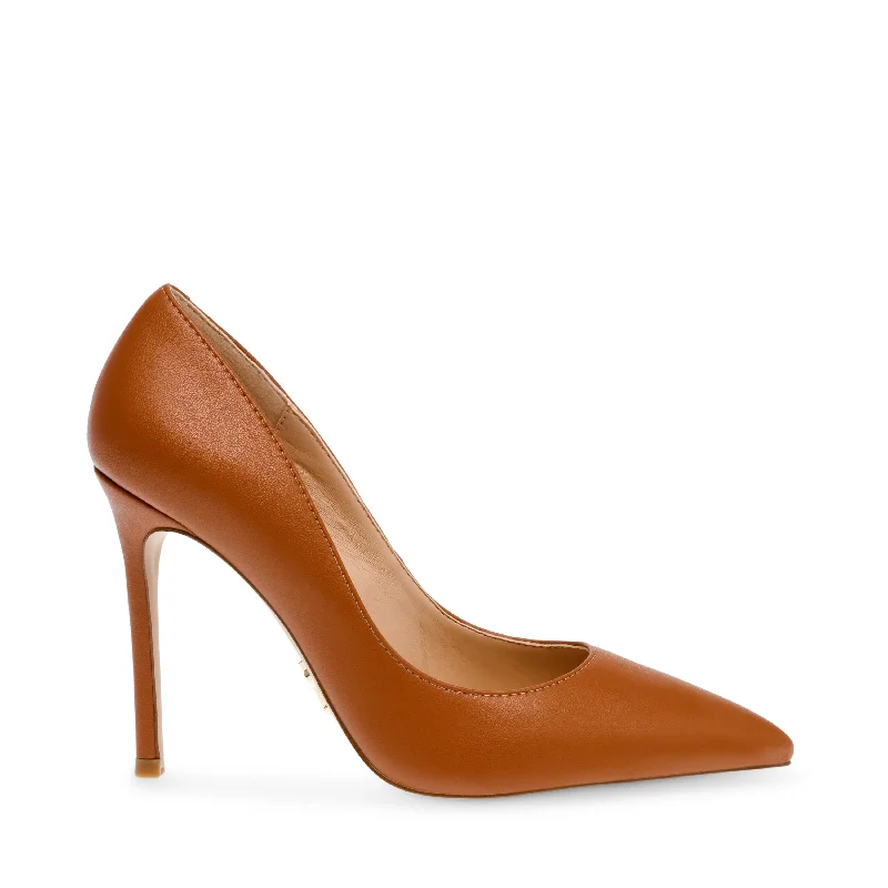 Evelyn-E Pump COGNAC LEATHER---Comfortable Leather Pumps for Office and Everyday Wear