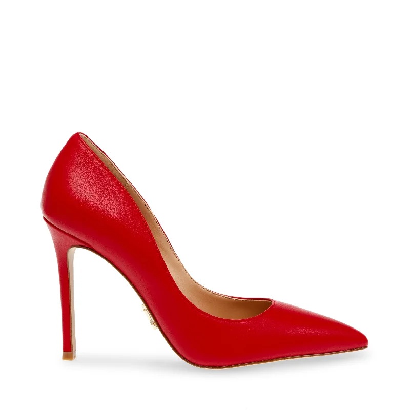 Evelyn-E Pump RED LEATHER---Comfortable Leather Pumps for Office and Everyday Wear