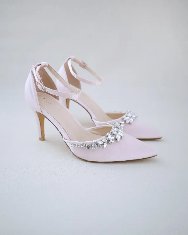 Affordable Rhinestone Pumps for a Dazzling Look---Evening Heels with Marquise Rhinestones