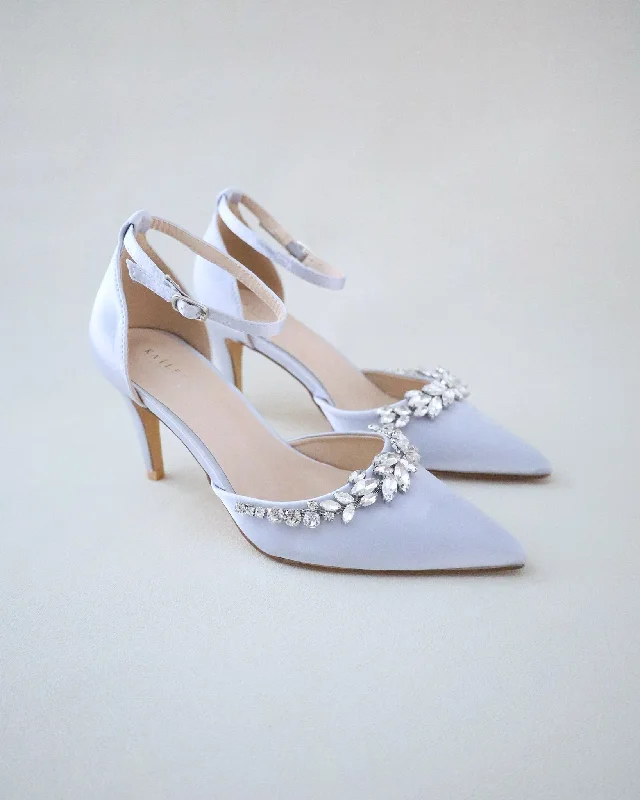 Affordable Rhinestone Pumps for a Dazzling Look---Evening Heels with Marquise Rhinestones