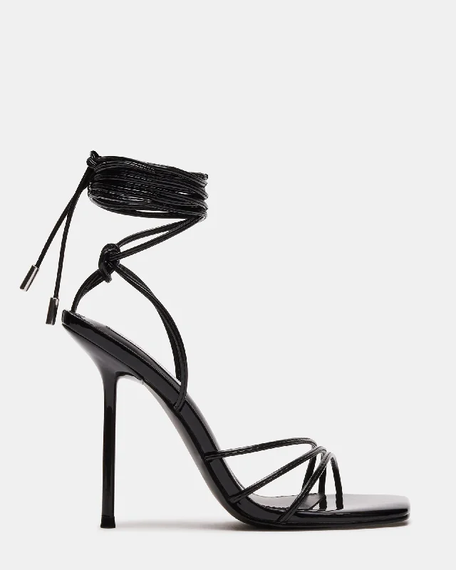 Versatile Heeled Sandals for Any Occasion---EVITA BLACK PATENT