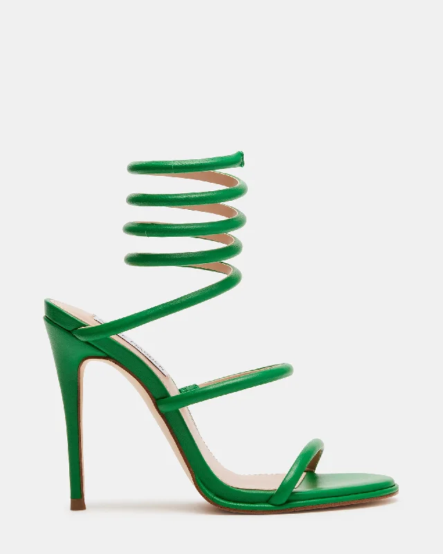 EXOTICA GREEN LEATHER---Comfortable Leather Pumps for Office and Everyday Wear