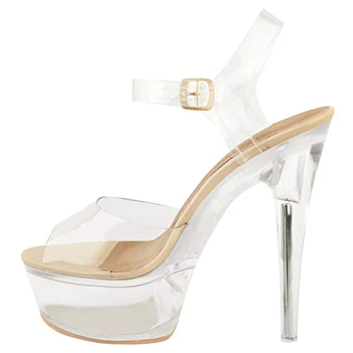 Nude Patent Clear Perspex