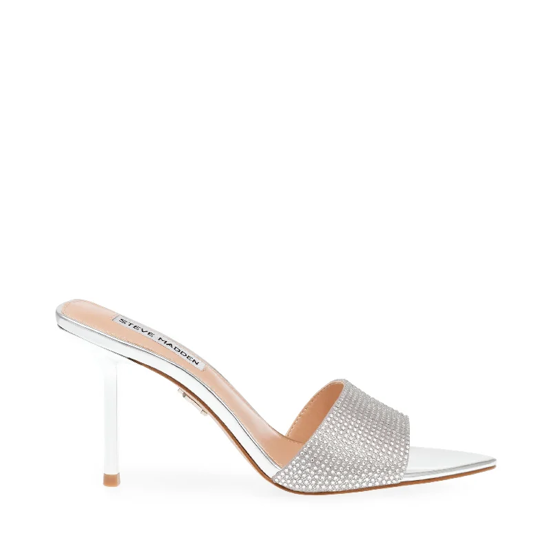 FAST-LANE SILVER---Fashionable Kitten Heels for Date Night