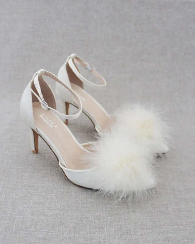 Versatile Heeled Sandals for Any Occasion---Feather Pump For Brides