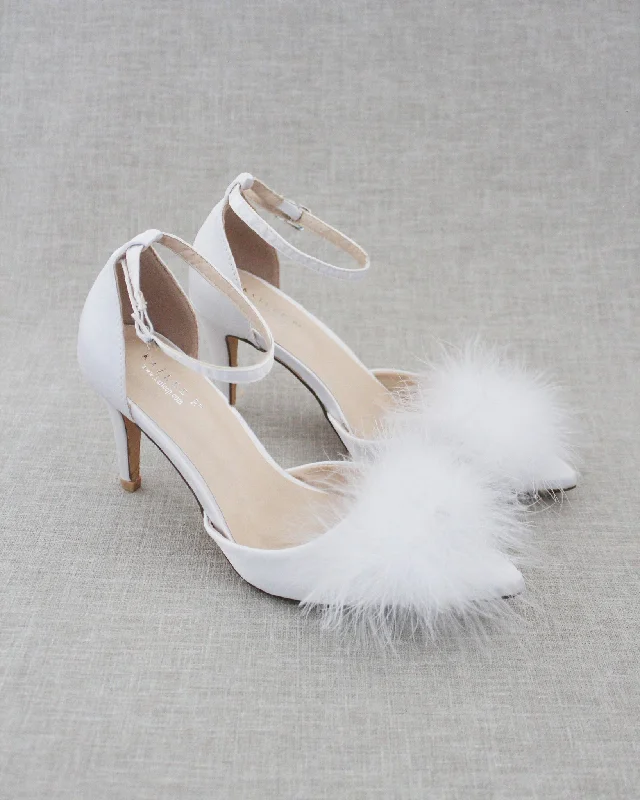 Versatile Heeled Sandals for Any Occasion---Feather Pump For Brides