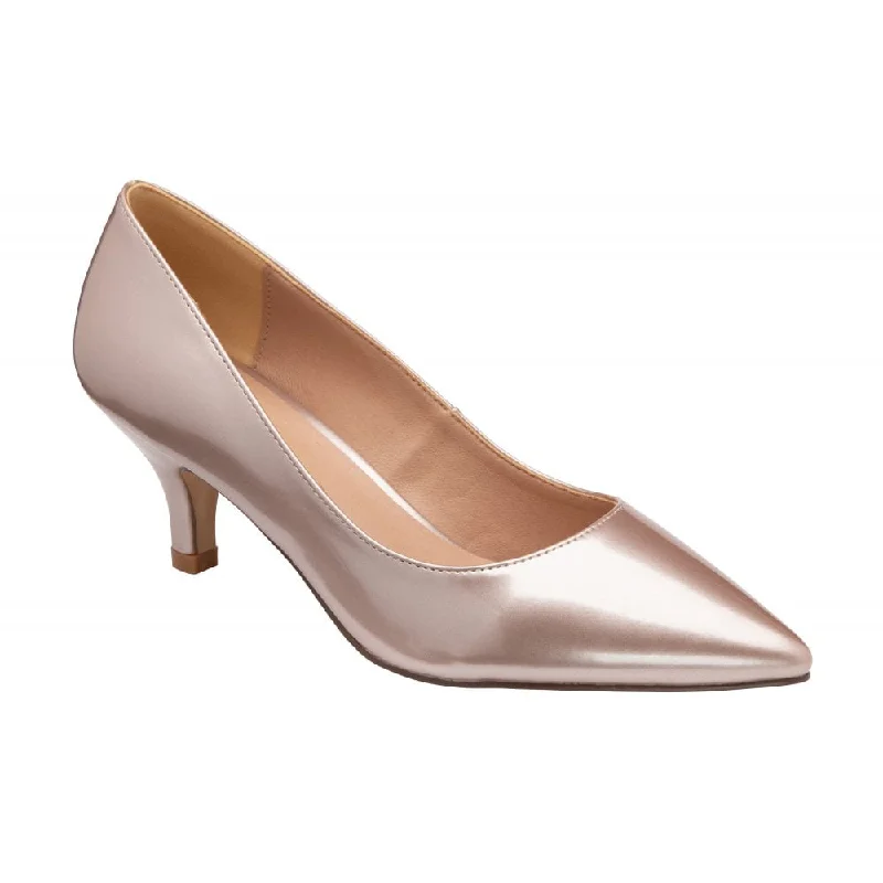 Sleek and Shiny Patent Pump Heels for a Polished Look--Feminine Flair Pink Pearl Patent Kitten Heel Shoes