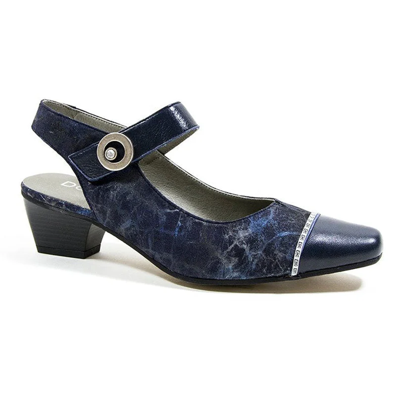 Versatile Heeled Sandals for Any Occasion---Dorking Concha 6624 Heel Navy (Women's)