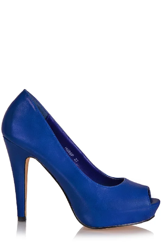 Stiletto Heel Pumps with Perfect Fit--FRANCESCO MILANO LOIS Blue Heeled Pumps-Fashionable & Classic