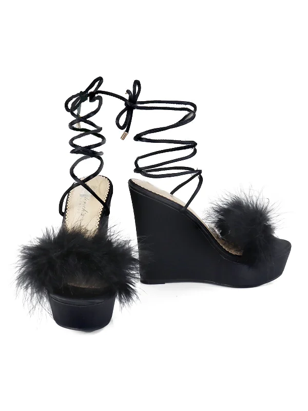 Versatile Heeled Sandals for Any Occasion---Adriana Feather Wedge