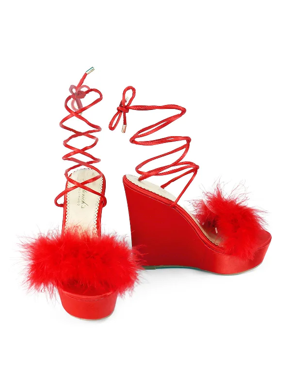 Versatile Heeled Sandals for Any Occasion---Adriana Feather Wedge